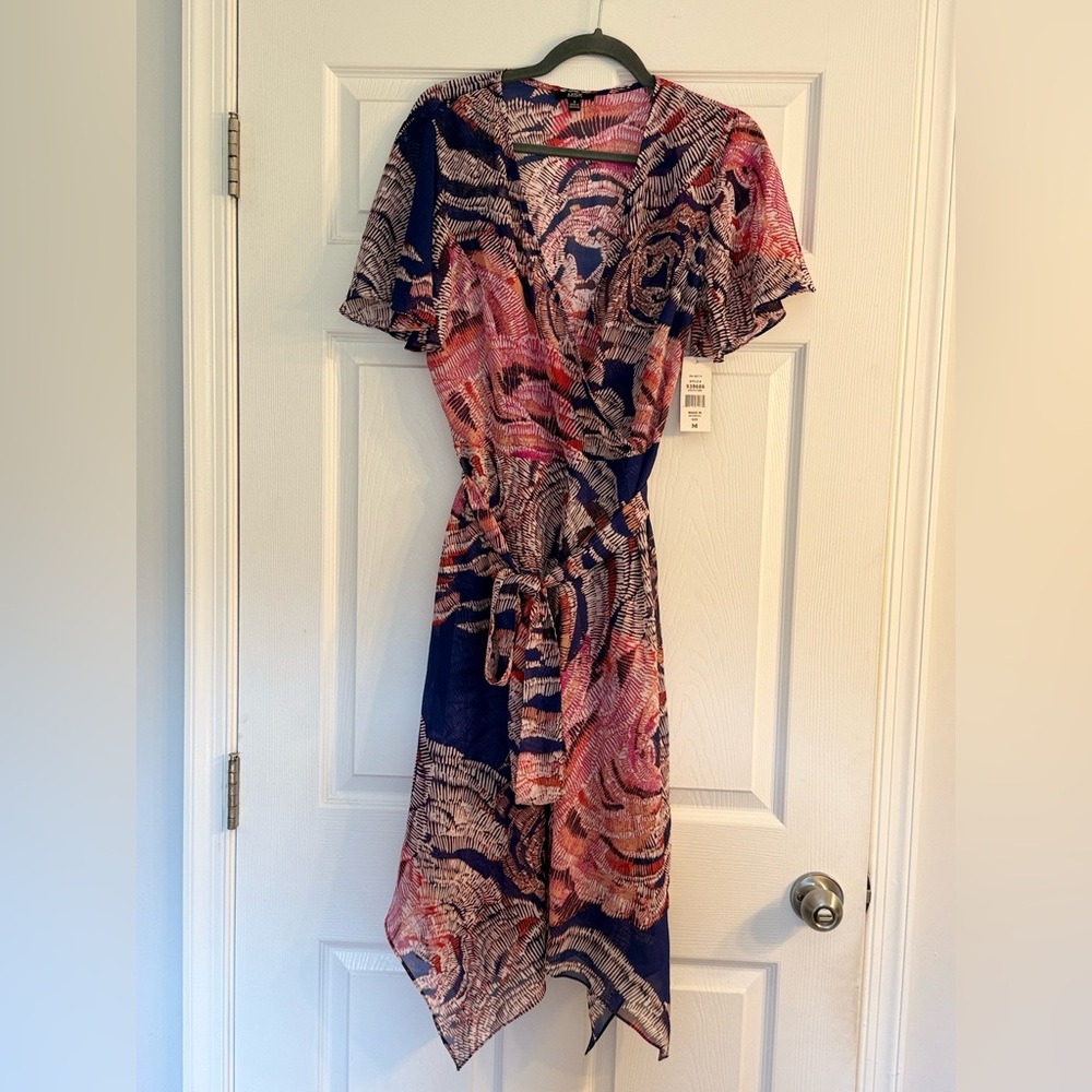 MSK Ref and Blue High Low Dress